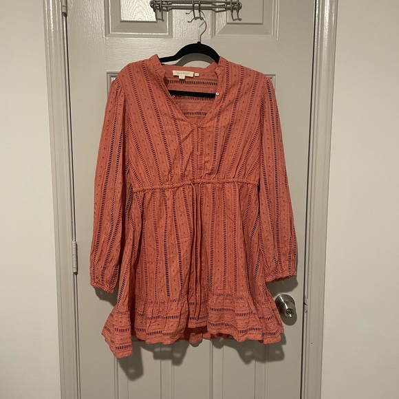 Anthropologie Dresses & Skirts - NWOT Anthropologie Forever That Girl Pink Eyelet Mini Dress in Pink